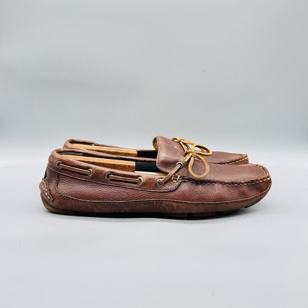 GH Bass & Co Shoes Mens 11.5 Brown Leather Amalfi Driving Moc Loafers Casual